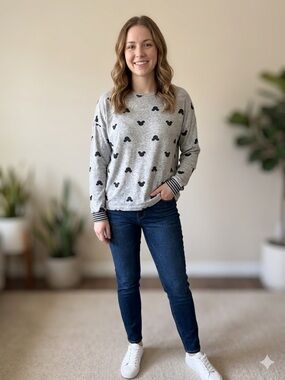 Disney Mickey Mouse Print Lightweight Sweater Women’s Small